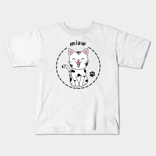 Cat Miaw, Cat Meow Kids T-Shirt